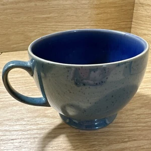Denby England Harlequin Blue & Green Footed Breakfast Coffee Tea Cup Mug 3” Tall - Picture 1 of 7