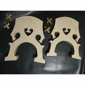 3/4 + 4/4 Upright Double Bass Bridge European Maple Bridge + Adjustable Wheel - Picture 1 of 1
