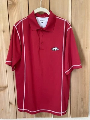 Antiqua Arkansas Razorback Polo Shirt Size M nwot - Image 1 of 2