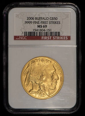 2006 G$50 1 oz Gold American Buffalo - PQ - First Strike - NGC MS 69 - SKU-G2848 - Image 1 of 2