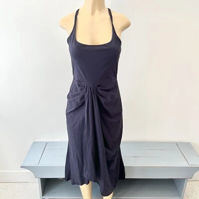 Nuevo Vestido Rebecca Taylor Para Mujer Sarong Drapeado Talla M Correa Cruzada Azul Marino Nuevo con Etiquetas Foto 1 de 4