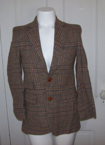Blazer donna vintage CHRISTIAN DIOR in tweed di lana marrone autentico