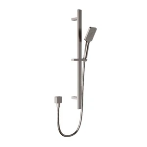 Eden Square Bathroom Hand Held Shower Head Spray Rail Sliding Set Brushed Nickel - Picture 1 of 2
