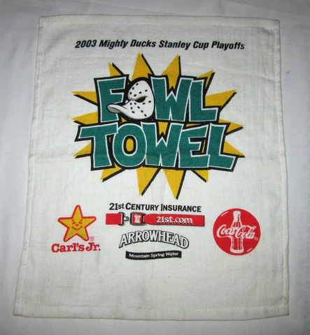 2003 Anaheim Mighty Ducks Stanley Cup Playoffs Fowl Towel Arrowhead Pond promo Cover