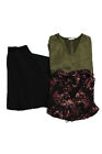 Zara Womens V Neck Top Shirt Dress Maxi Skirt Green Black Size M L Lot 3