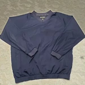 Footjoy Sweatshirt Mens Large Blue V-Neck Pullover Long Sleeve Golf Windbreaker - Picture 1 of 13