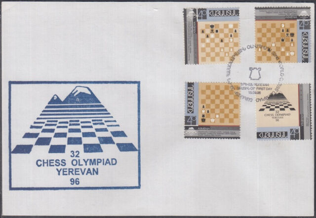 2013 Armenia - 3 X Olympic Chess Champions SET on Postcard With Special  Cancel