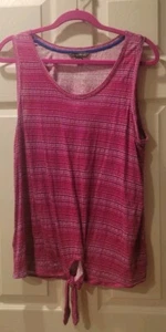 Blusa Tommy Bahama Sin Mangas Rosa Lino con Corbata Frontal XL - Imagen 1 de 8