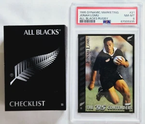 Dynamic Marketing All Blacks 1995 conjunto con tarjeta de novato Jonah Lomu radiocontrol PSA 8 CABRA - Imagen 1 de 3