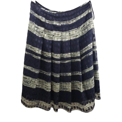 Falda para mujer Jones New York talla 12 azul a rayas hilo metálico plisada forrada Foto 1 de 4