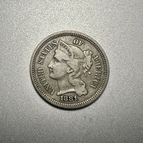 1881   3 CENT NICKEL    NICE DETAIL   BETTER DATE   #3350 Cover