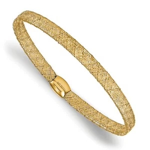 14k Yellow Gold Fancy Stretch Bangle Bracelet - Picture 1 of 6