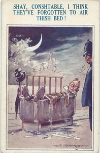 Postcard Shay Constable The've Forgotten To Air This Bed Alcohol Comic Unposted  - Picture 1 of 2