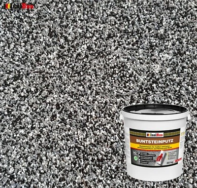 ISOLBAU Buntsteinputz Mosaikputz BP30 (schwarz, grau, weiss) 20kg Absolute ProfiQualität