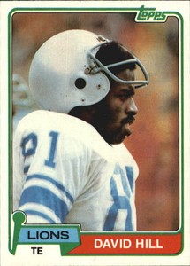 1981 Topps Football Card #485 David Hill
