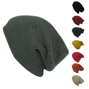 Casaba Winter Beanies Vintage Ripped Double Layer Slouch Caps Hats Men Women - Picture 1 of 43