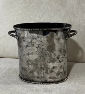Pottery Barn Silver Plate Wine Cooler Champagne Bucket 8”H - Picture 1 of 10