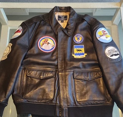 Chaqueta de vuelo Cockpit USA A-2 personalizada Redtails Tuskegee Airmen Memorial, talla 2XL Foto 1 de 4