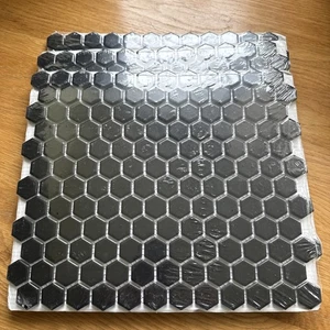 La Maison Black Matte Ceramic Tile Hexagon Mosaic Tile Sheets 3 sheets - Picture 1 of 2