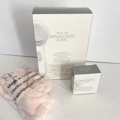Mary Kay Skinvigorate Sonic System 128064 + массажная головка 135590 + обруч для волос новый в коробке - Изображение 1 из 4