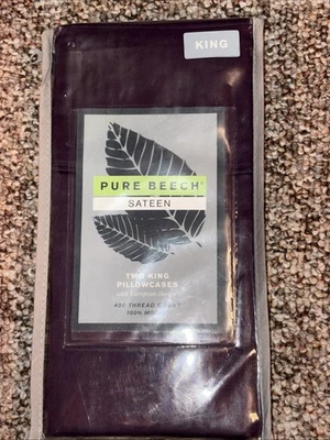 Nuevas Fundas de Almohada Pure Beech 100% Modal 400 Tc Satén King Ciruela Púrpura Euro Cerrar Foto 1 de 2