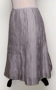 NWT - Nic & Zoe - Pretty Pleated Silver Gray Lined A-Line Skirt - Size 10 - Picture 1 of 4