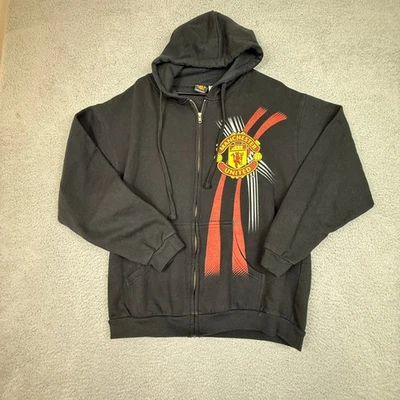 Manchester United Hoodie Fifth Sun Black Soccer Football Graphic Full Zip Large - Image 1 of 4