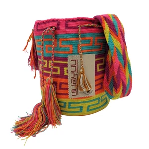 Colombian 🇨🇴 Handmade Large Wayuu Tribe MANY COLORS Mochila Bucket Boho Bag - Picture 1 of 11