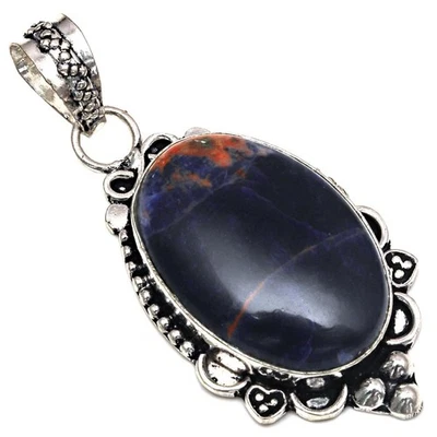 Pendant Sodalite Gemstone Handmade Mother'Day Silver Jewelry 2" - Image 1 of 4