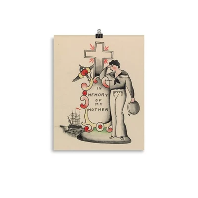 Sailor Memorial Tattoo Art – "In Memory" Nautical Tribute Design - Image 1 of 4