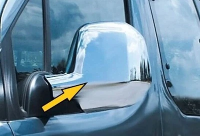 Chrome Mirror Cover for Peugeot Partner Tepee 2008-2012 2 Piece - Image 1 of 3