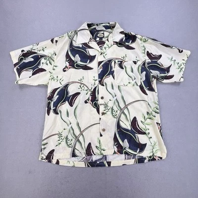 Vintage Tommy Bahama Tropical Fish Shirt Mens Large Button Up Short Sleeve Rayon - Image 1 of 4