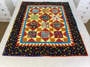 Handmade Patchwork Cotton Quilt Colourful Animals Kids Baby Play Mat 135x115cm - Picture 1 of 24