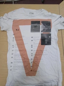 ALL SAINTS Extra Small T-Shirt "LISTINGS" double sided print - Picture 1 of 5