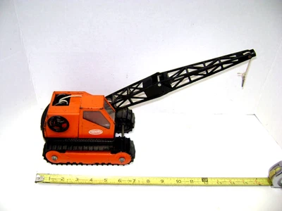 Vintage 70’s Tonka Rare Highway Orange  Crane crawler With Cable  & Hook . - Image 1 of 4