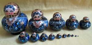 Juego de muñecas anidadoras artísticas originales S. Posad/juego hecho a mano-15/madera/4,5" de alto/¡NUEVO! - Imagen 1 de 5