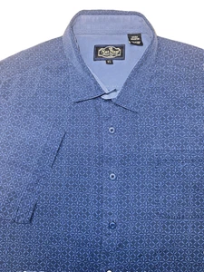 NAT NAST luxury originals Short Sleeve, Button Front Shirt, Blue Geometric, XL - Picture 1 of 9