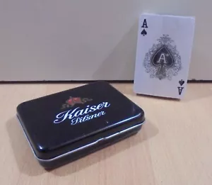KAISER PILSNER BEER ADVERTISIGN PLAYING CARDS DECK IN TIN BOX - Picture 1 of 12