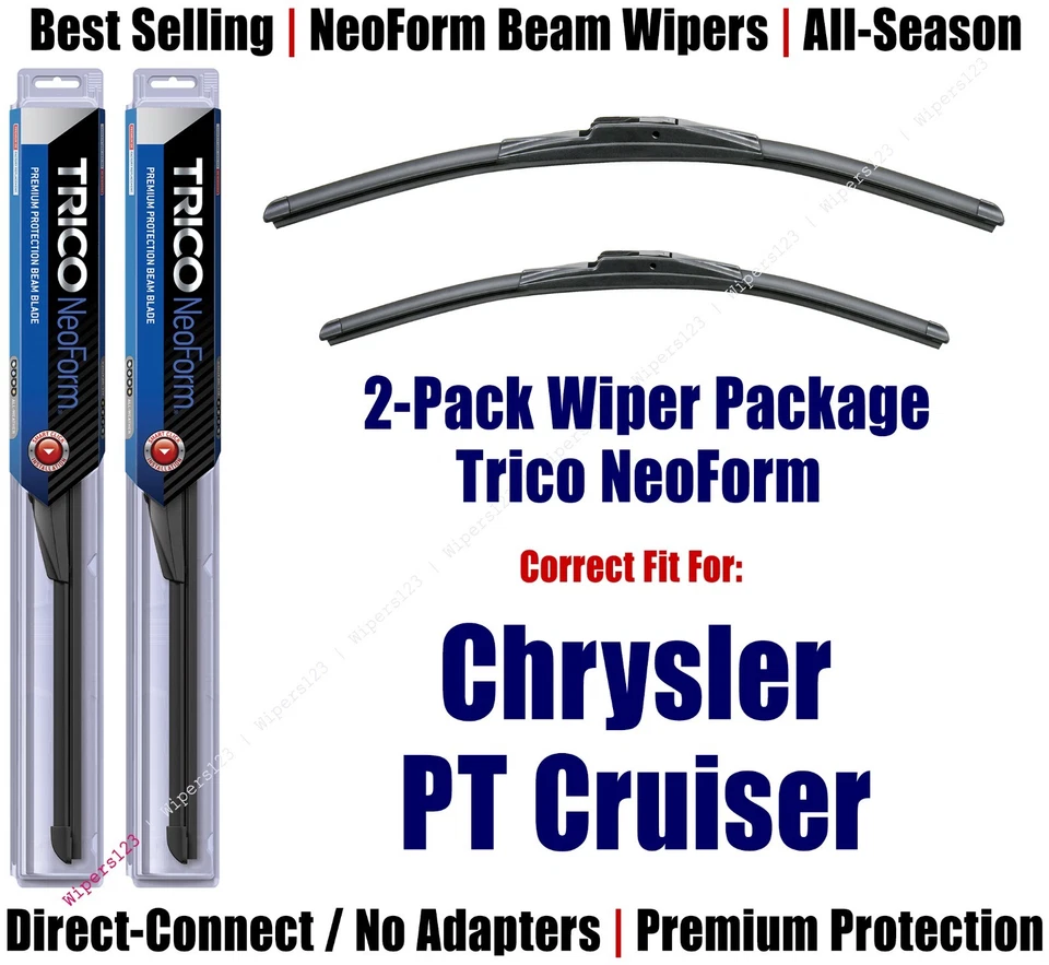 Limpadores NeoForm Super-Premium 2pçs ajuste 2001-2010 Chrysler PT Cruiser - 16200/210 - Imagem 1 de 1