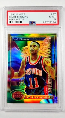1993 1993-94 Topps Finest Refractor #87 Isiah Thomas Salón de la fama PSA 9 *Solo 3 superiores* Foto 1 de 3