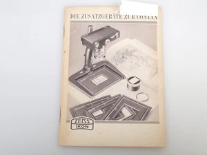 Folleto de icono Zeiss LOS ACCESORIOS PARA CONTAX C551 48 páginas DIN B 6 ORIGINAL - Imagen 1 de 3