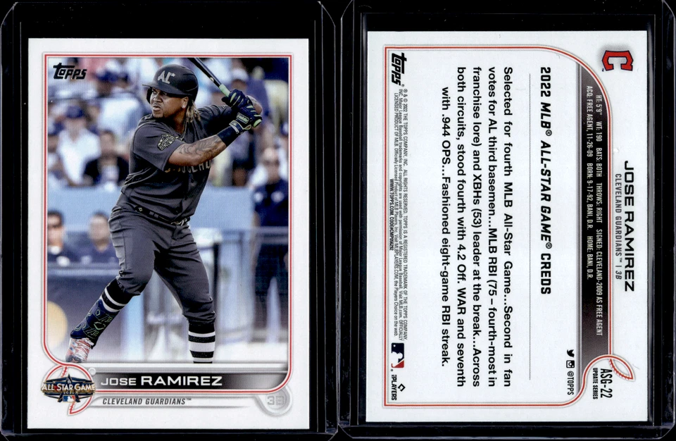 2022 Topps Update Series MLB All-Star #ASG-22 Jose Ramirez - Image 1 of 1