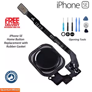 NEW iPhone 5S SE Complete Home Button Replacement Ribbon W/Gasket w/Tools BLACK - Picture 1 of 5