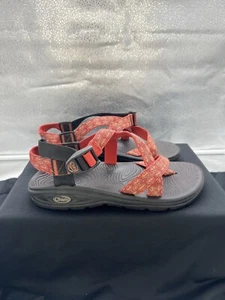 Women’s CHACO Outdoor Hiking Water Sandals Red Orange Nylon Size 8 Straps - Picture 1 of 6