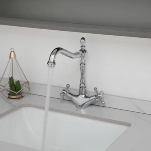 Caño Giratorio Cascada 2 Manijas Baño Lavabo Cocina Fregadero Mezclador Grifo Grifo - Imagen 1 de 13