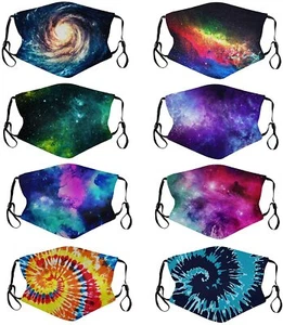 8er-Pack Tuch Gesichtsmaske waschbar wiederverwendbar Erwachsene bedruckt Gesichtsmasken verstellbar - Bild 1 von 7