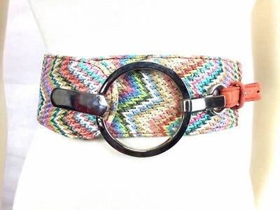 Cinturón multicolor Chevron plateado garra de langosta clip para mujer arco iris pastel Foto 1 de 2