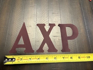 Respaldo adhesivo Alpha Chi Rho 4" sarga griega coser letras granate - Imagen 1 de 1