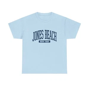 Camiseta Jones Beach New York Souvenir Simple Verano Estética Azul Claro - Imagen 1 de 5