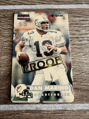 Dan Marino 1996 Pro Line II Intense Sprint PROOF Phone Cards #36 of 96 - Image 1 of 4